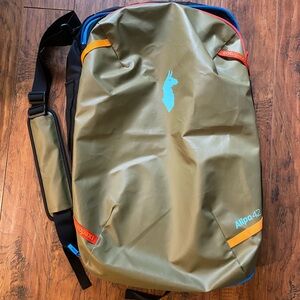 Cotopaxi Allpa 42L Duffel Bag in Olive and Blue
